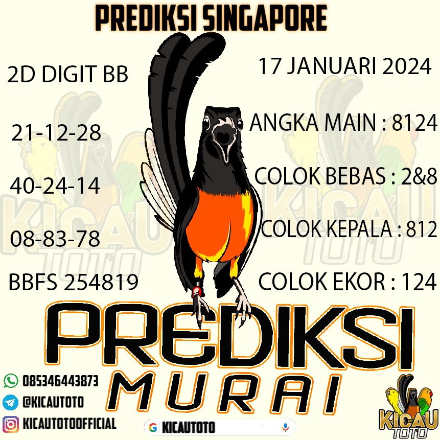 PREDIKSI TOGEL SINGAPORE HARI INI 17 JANUARI 2024