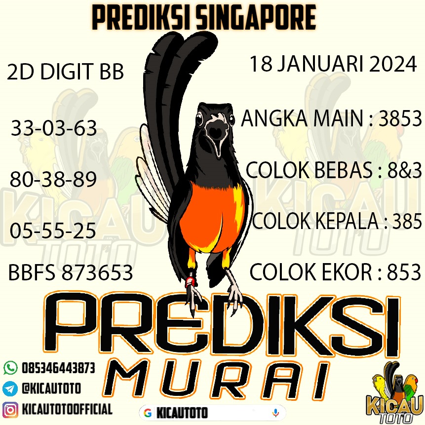PREDIKSI TOGEL SINGAPORE HARI INI 18 JANUARI 2024